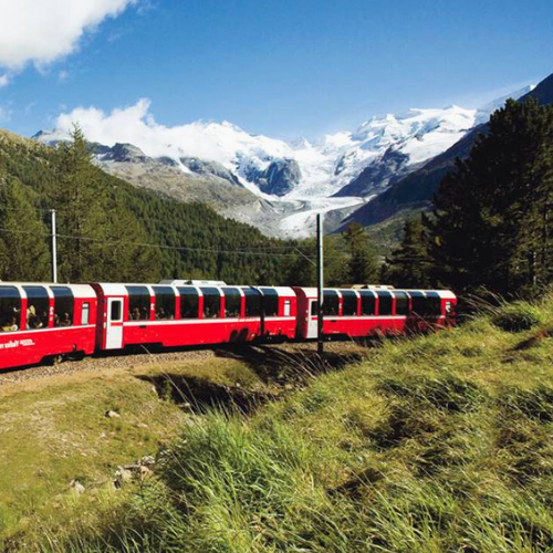 viaggio sul trenino del Bernina